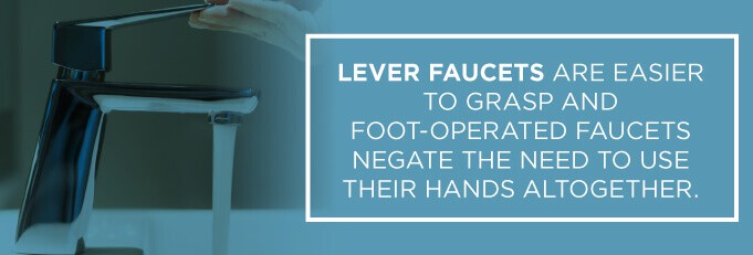 lever faucets are easier to grasp for seniors