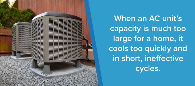 your home could be humid because your AC unit's capacity is too large for a home