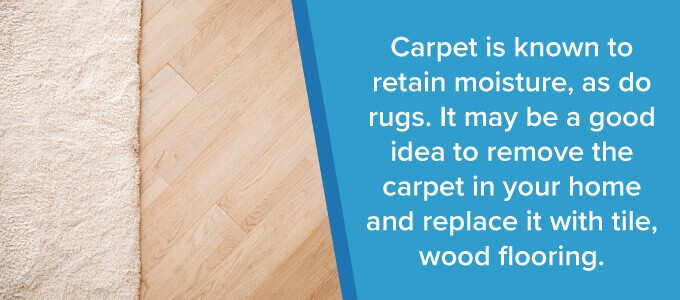 carpets and rugs retain moisture