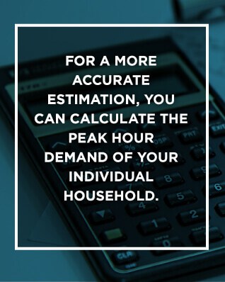 graphic giving advice on calculating the peak hour of hot water demand