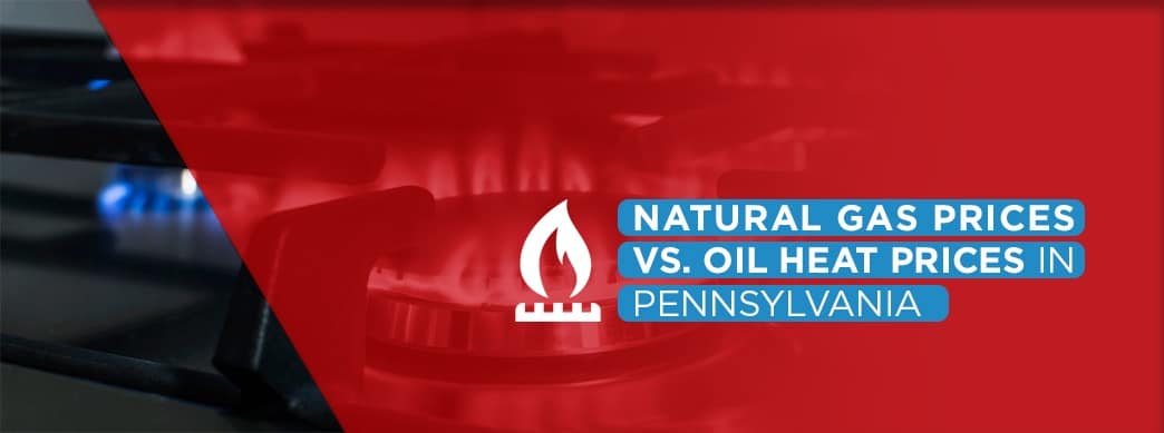  naturgaspriser vs. Oljevärmepriserna i Pennsylvania