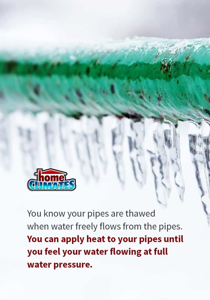 frozen pipes being thawed