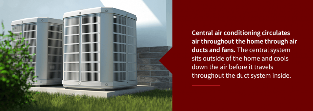 central air HVAC systems outside a house