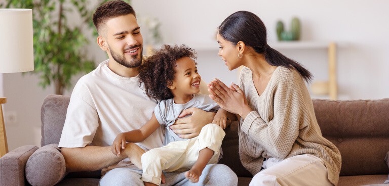 family enjoying their warm home