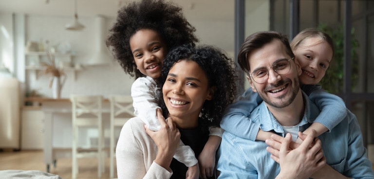 family enjoying their warm home