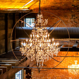 Glass chandelier and ductwork in Manheim Pennsylvania