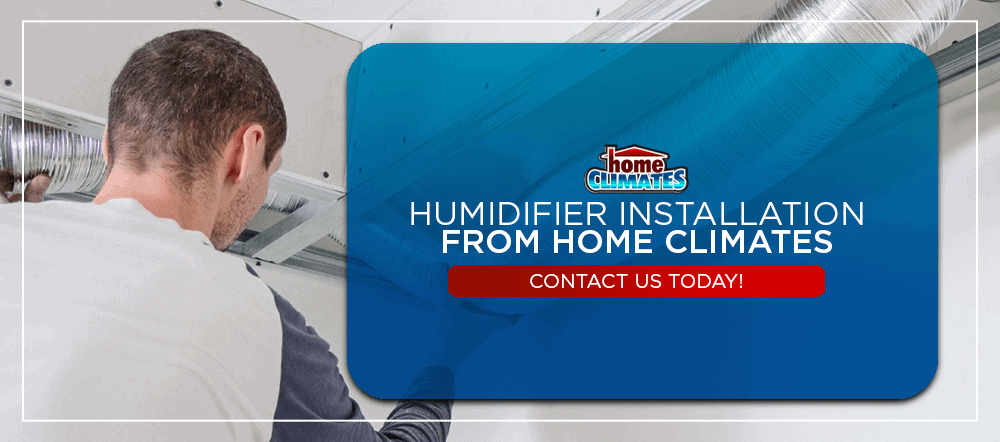 a Home Climate's technician installing a humidifier