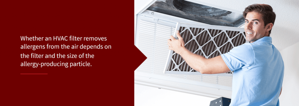 an HVAC filter removing allergens from the air