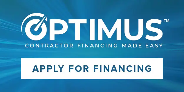 optimus logo graphic with apply for financing call to action