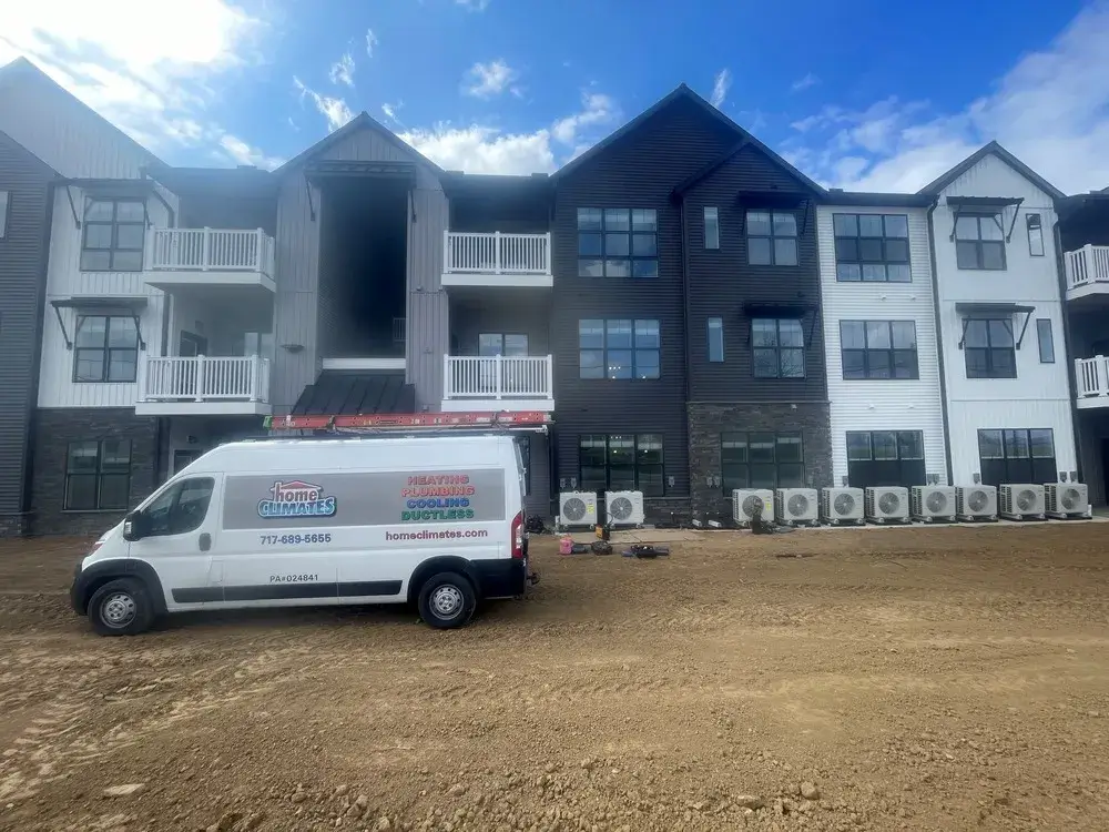 home climates van on work site